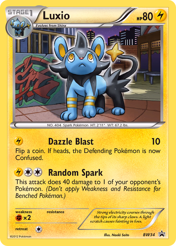 Luxio Pokemon card (BW34, BW Black Star Promos)