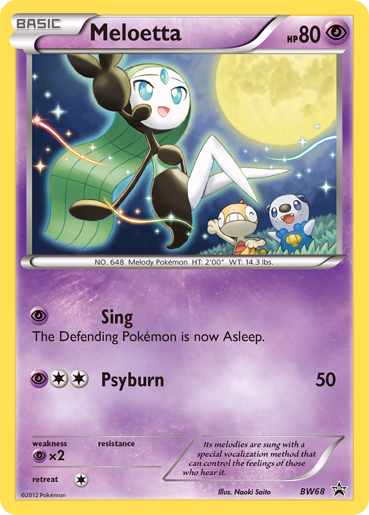 Meloetta Pokemon card (BW68, BW Black Star Promos)