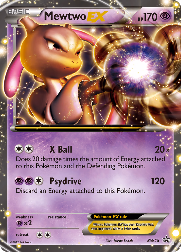 Mewtwo-EX Pokemon card (BW45, BW Black Star Promos)