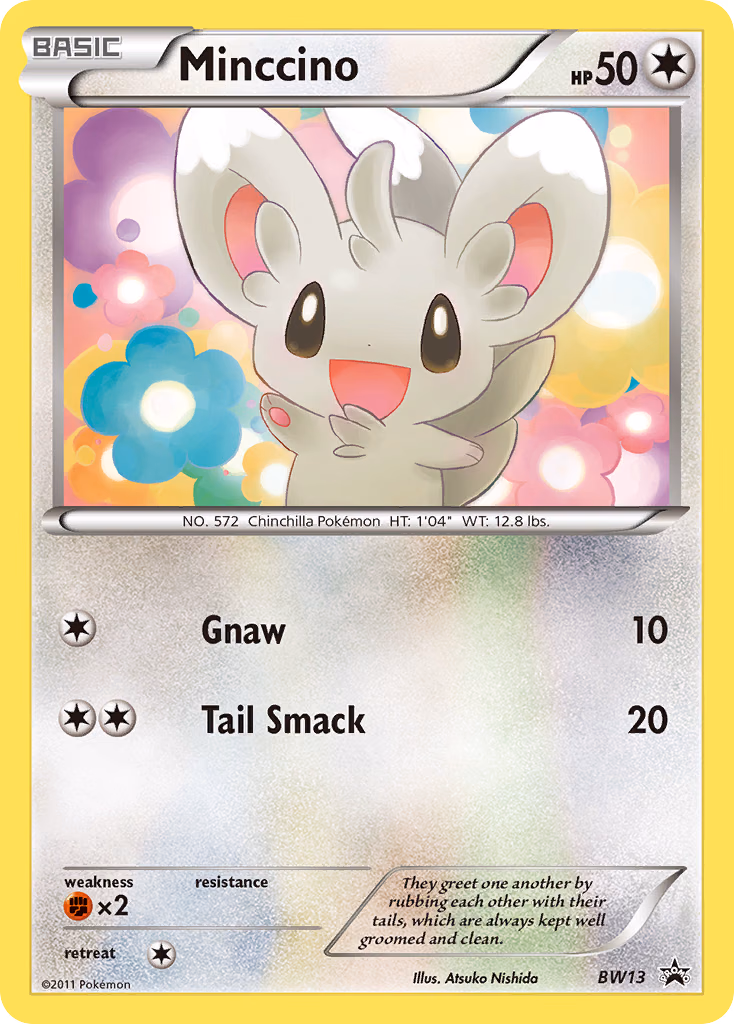 Minccino Pokemon card (BW13, BW Black Star Promos)