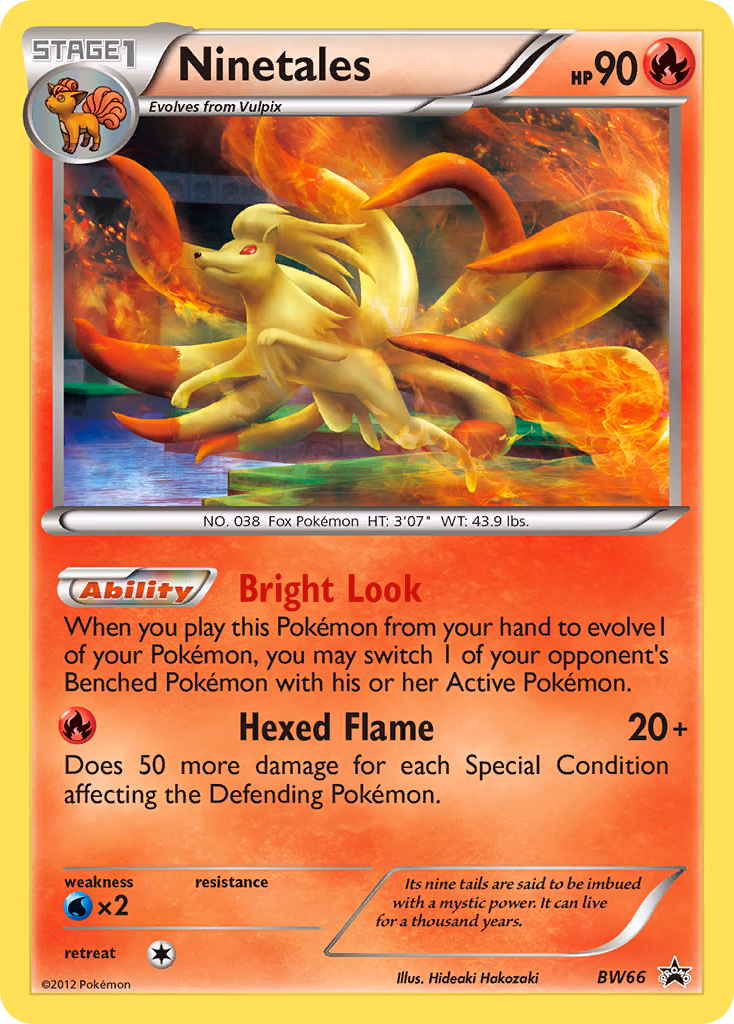 Ninetales Pokemon card (BW66, BW Black Star Promos)