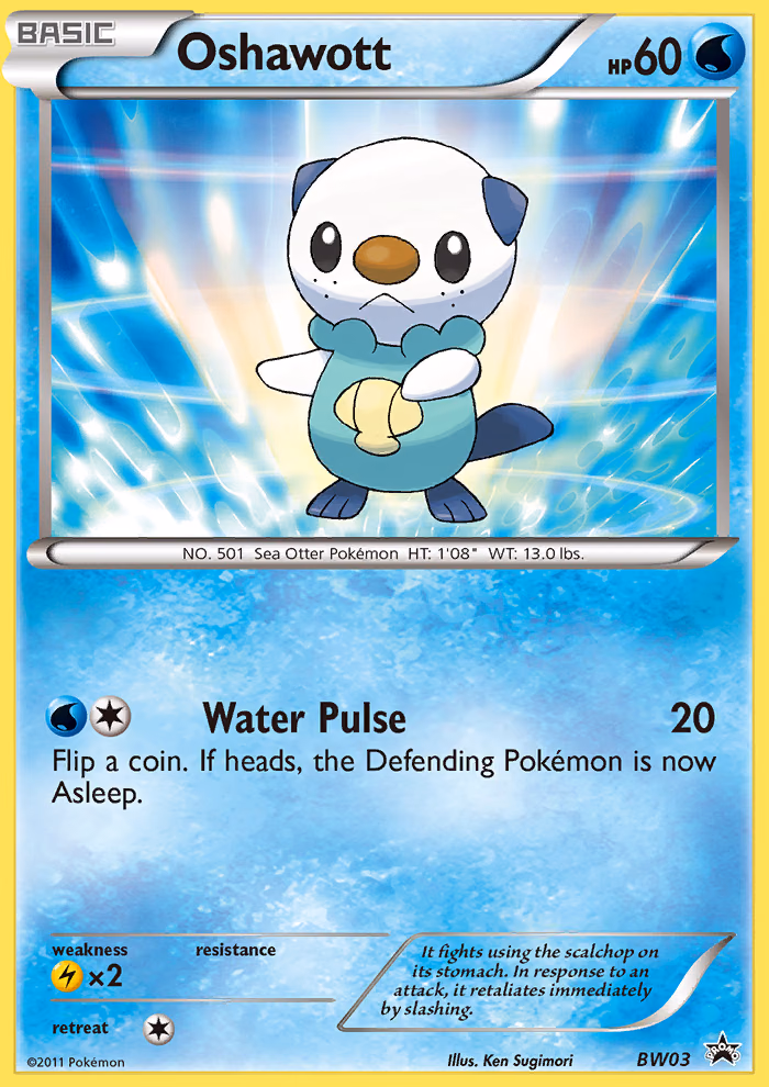 Oshawott Pokemon card (BW03, BW Black Star Promos)