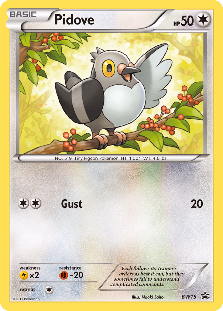 Pidove Pokemon card (BW15, BW Black Star Promos)