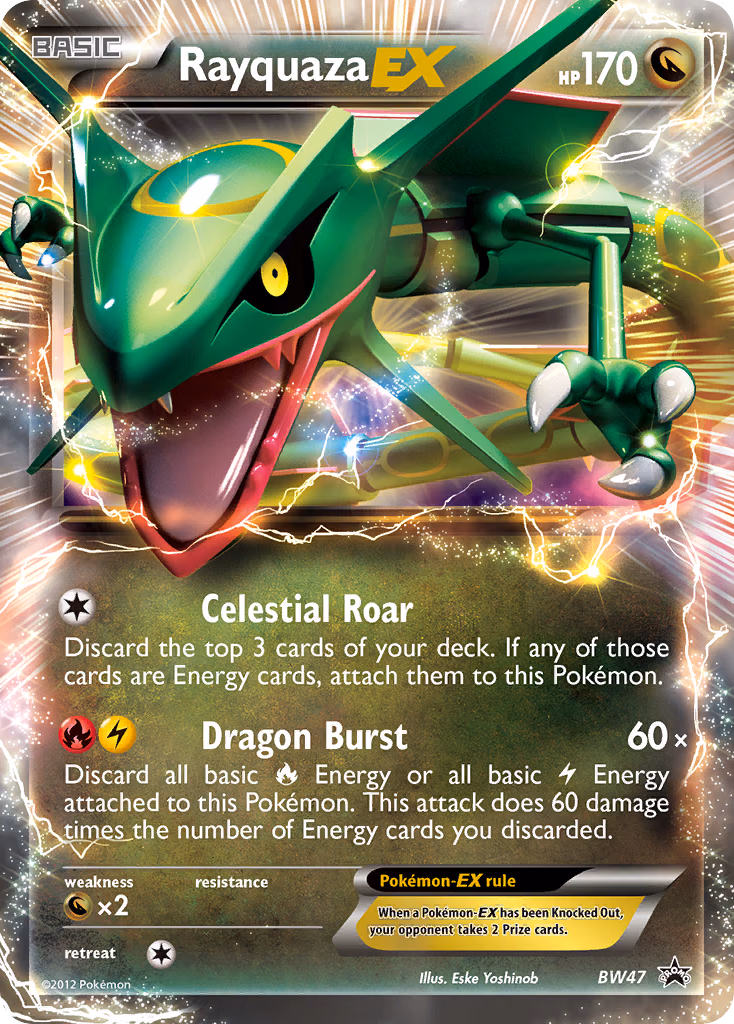 Rayquaza-EX Pokemon card (BW47, BW Black Star Promos)