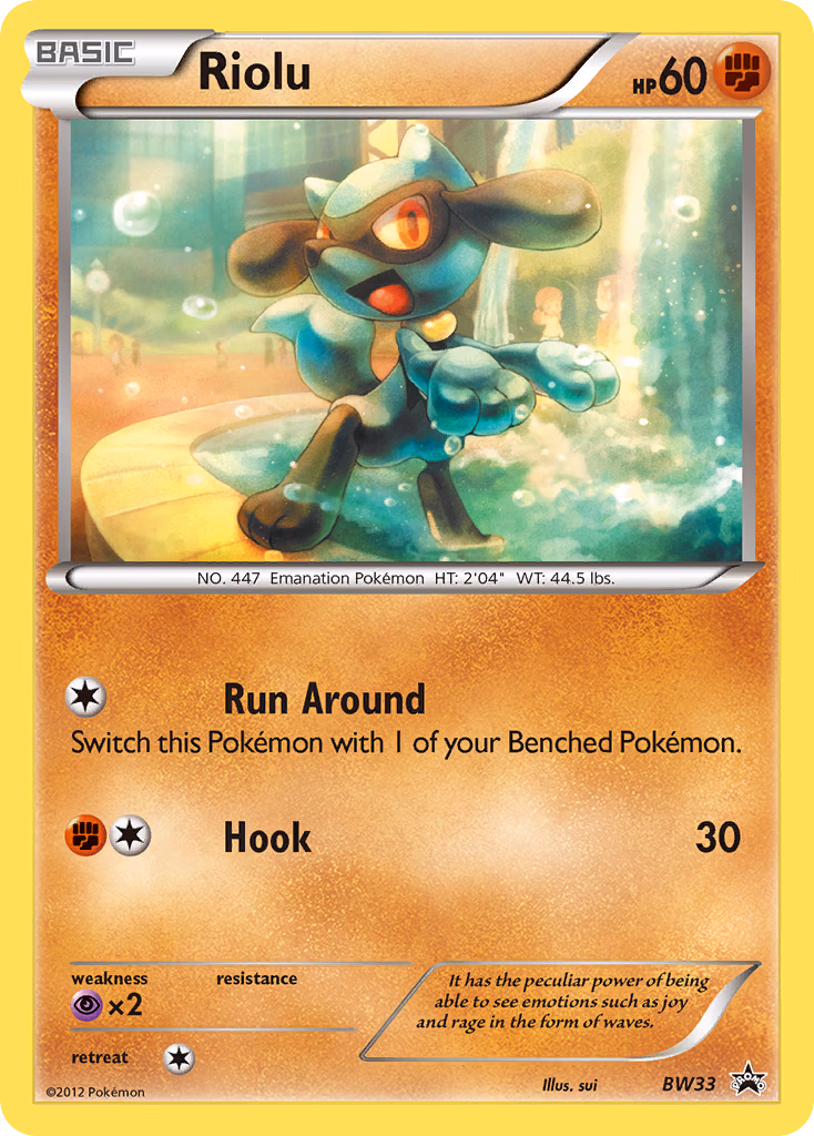Riolu Pokemon card (BW33, BW Black Star Promos)