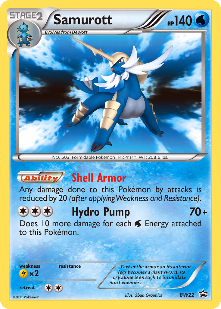 Samurott Pokemon card (BW22, BW Black Star Promos)
