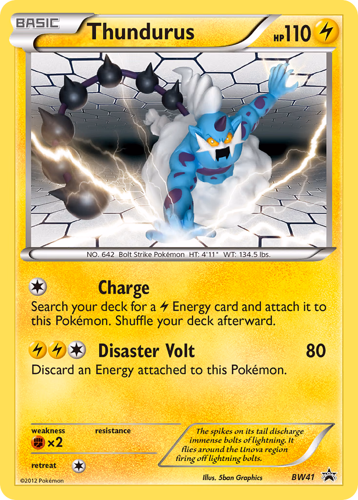 Thundurus Pokemon card (BW41, BW Black Star Promos)