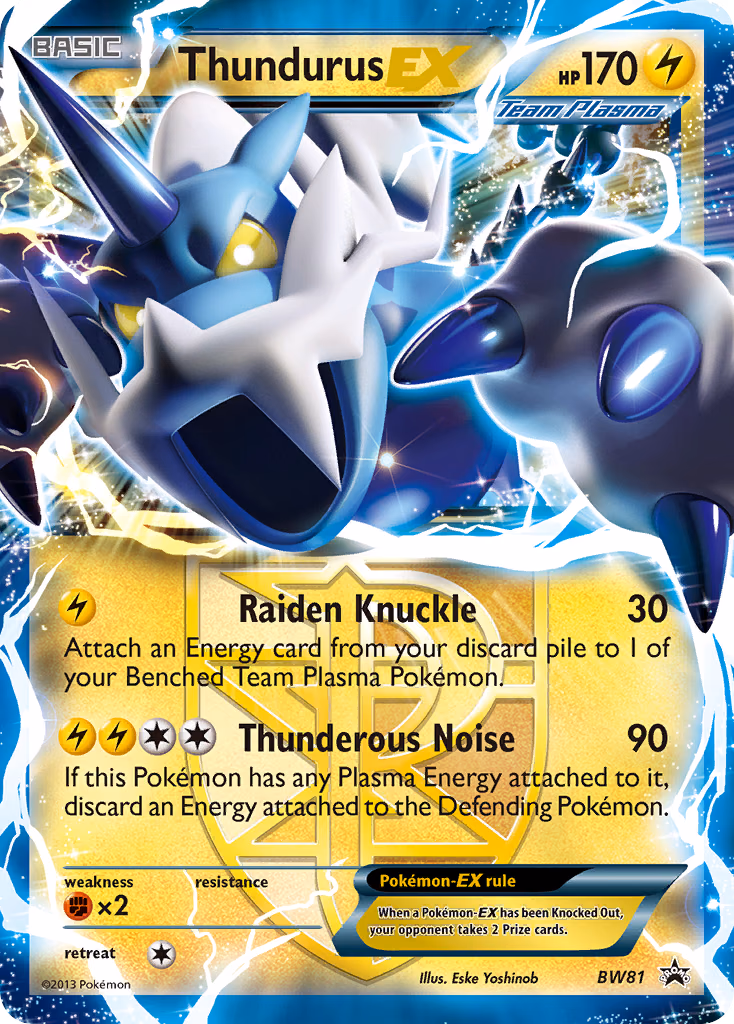 Thundurus-EX Pokemon card (BW81, BW Black Star Promos)