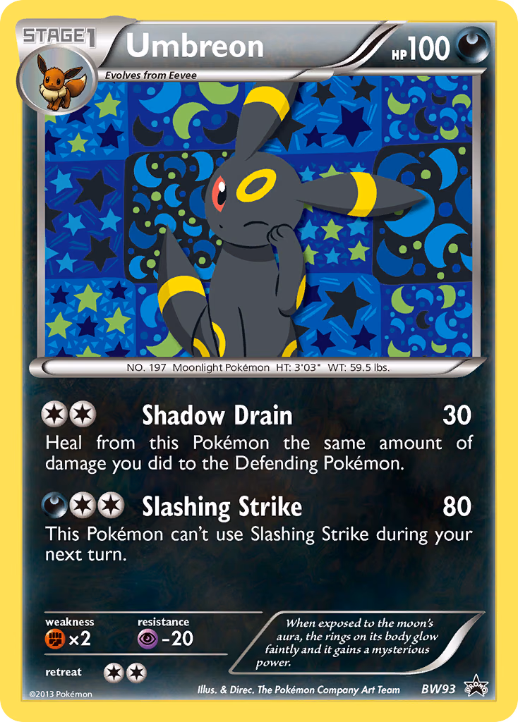Umbreon Pokemon card (BW93, BW Black Star Promos)