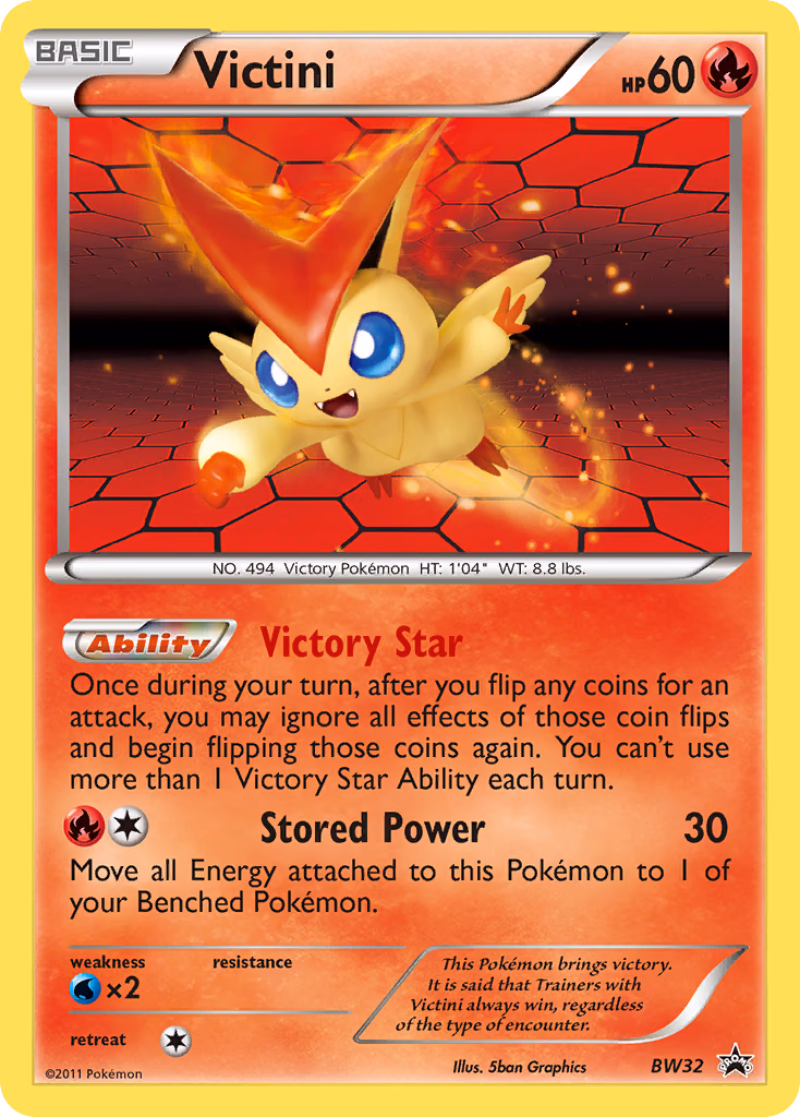 Victini Pokemon card (BW32, BW Black Star Promos)