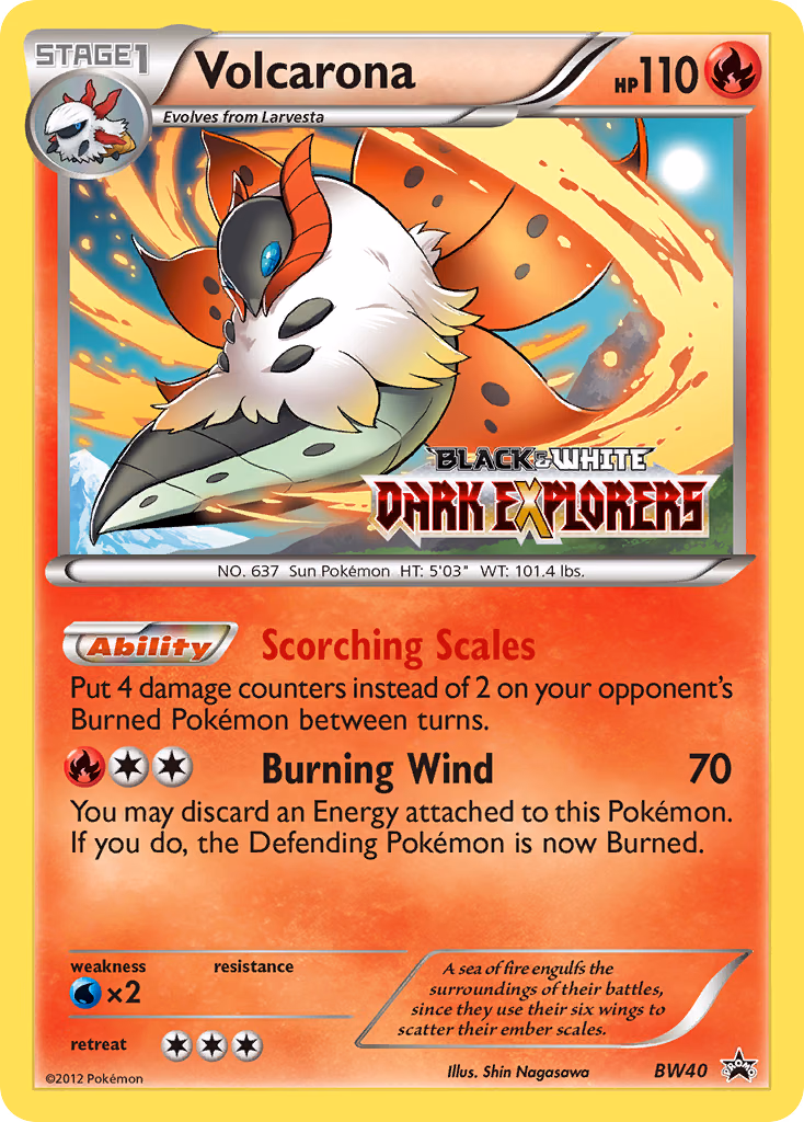 Volcarona Pokemon card (BW40, BW Black Star Promos)