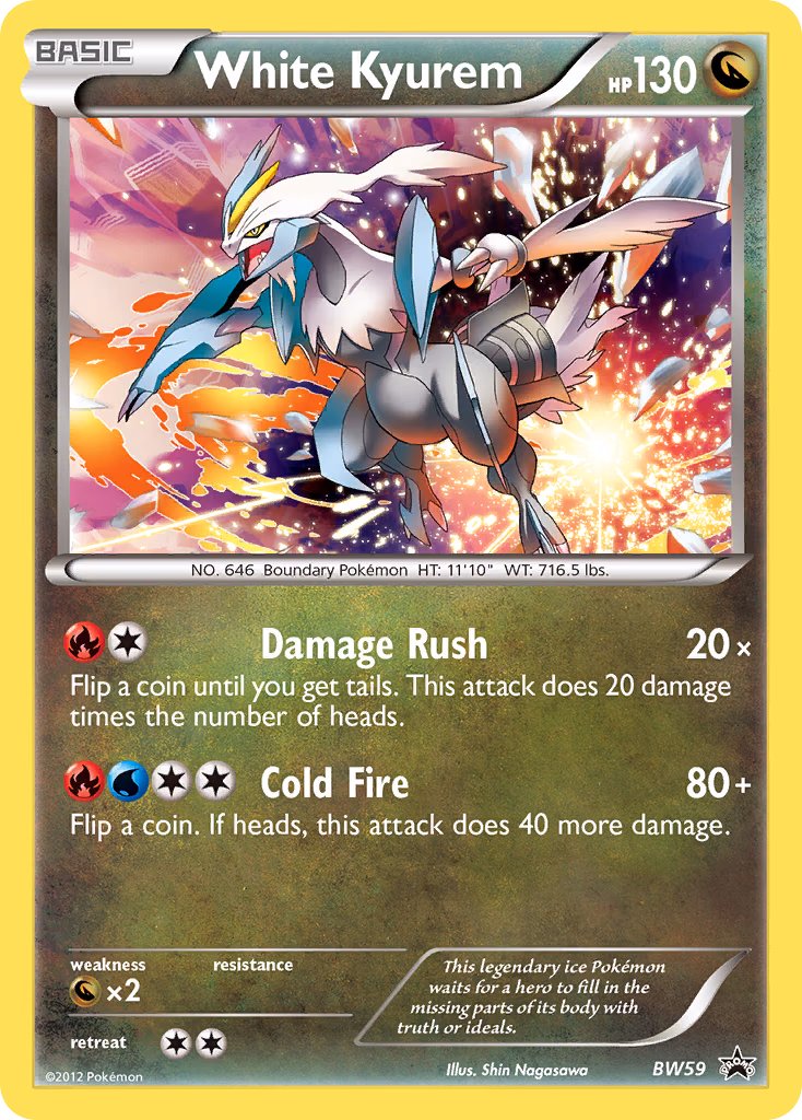 White Kyurem Pokemon card (BW59, BW Black Star Promos)