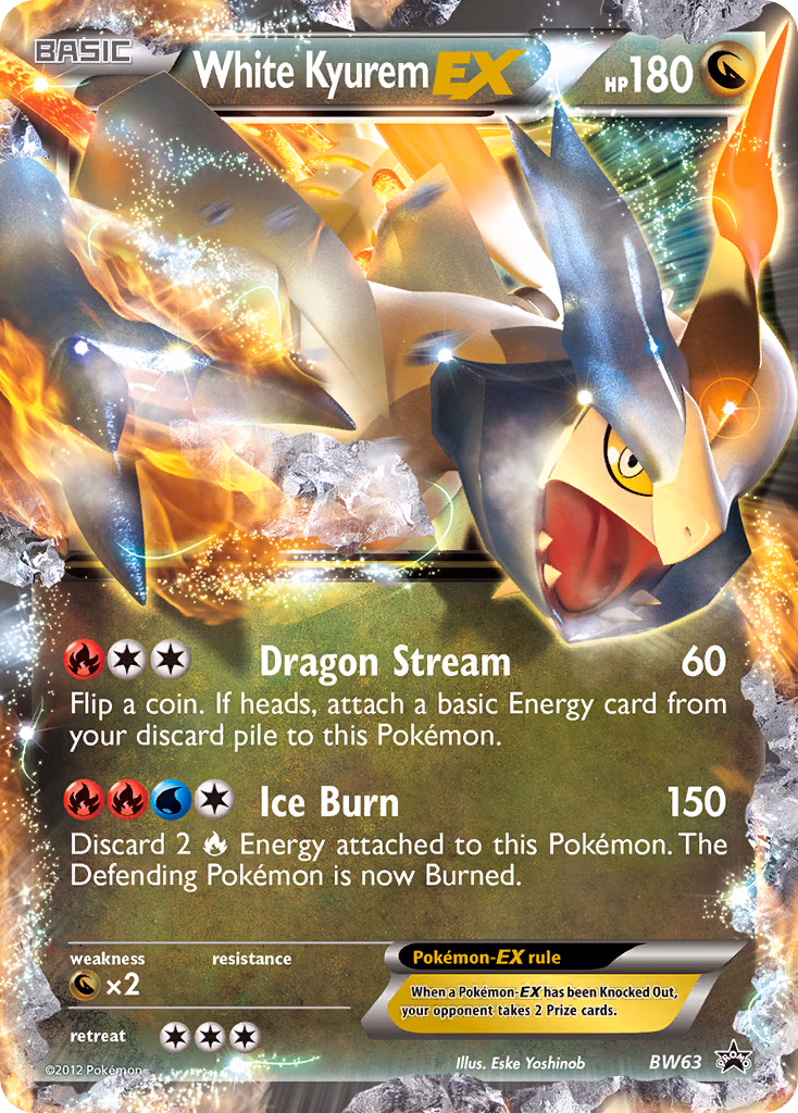 White Kyurem-EX Pokemon card (BW63, BW Black Star Promos)