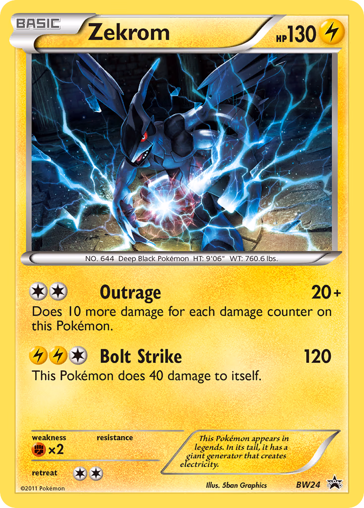 Zekrom Pokemon card (BW24, BW Black Star Promos)
