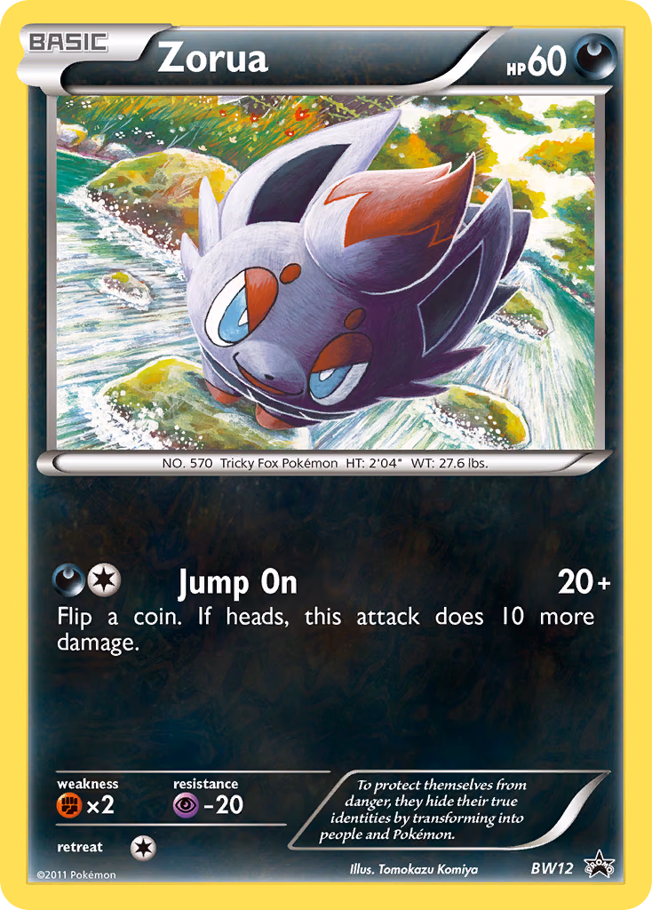 Zorua Pokemon card (BW12, BW Black Star Promos)