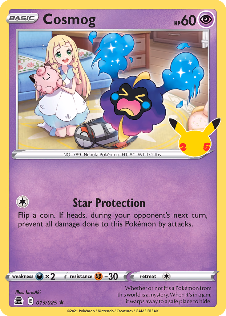 Cosmog Pokemon card (013/025, Celebrations)