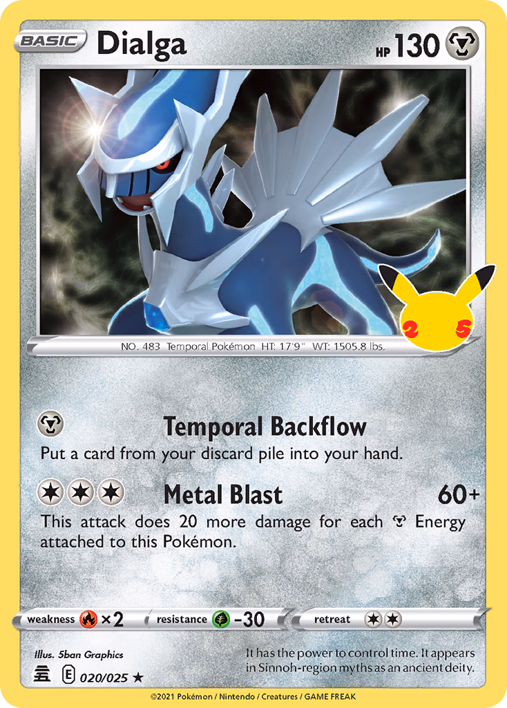 Dialga Pokemon card (020/025, Celebrations)