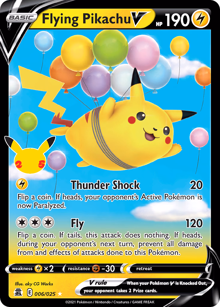 Flying Pikachu V Pokemon card (006/025, Celebrations)