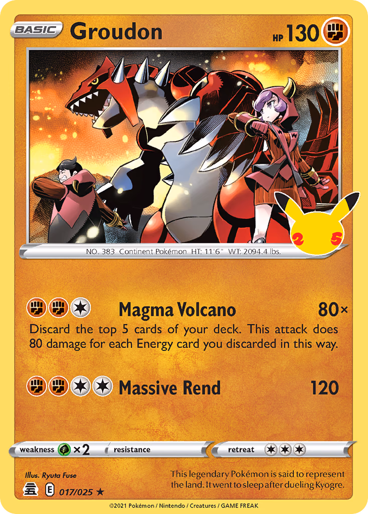 Groudon Pokemon card (017/025, Celebrations)