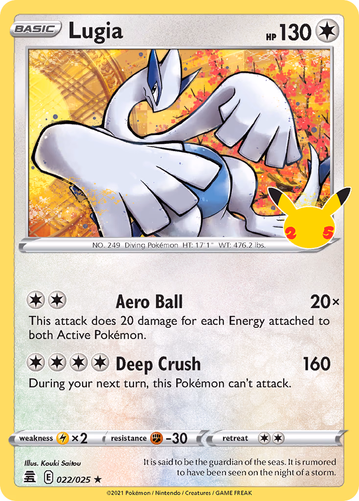 Lugia Pokemon card (022/025, Celebrations)