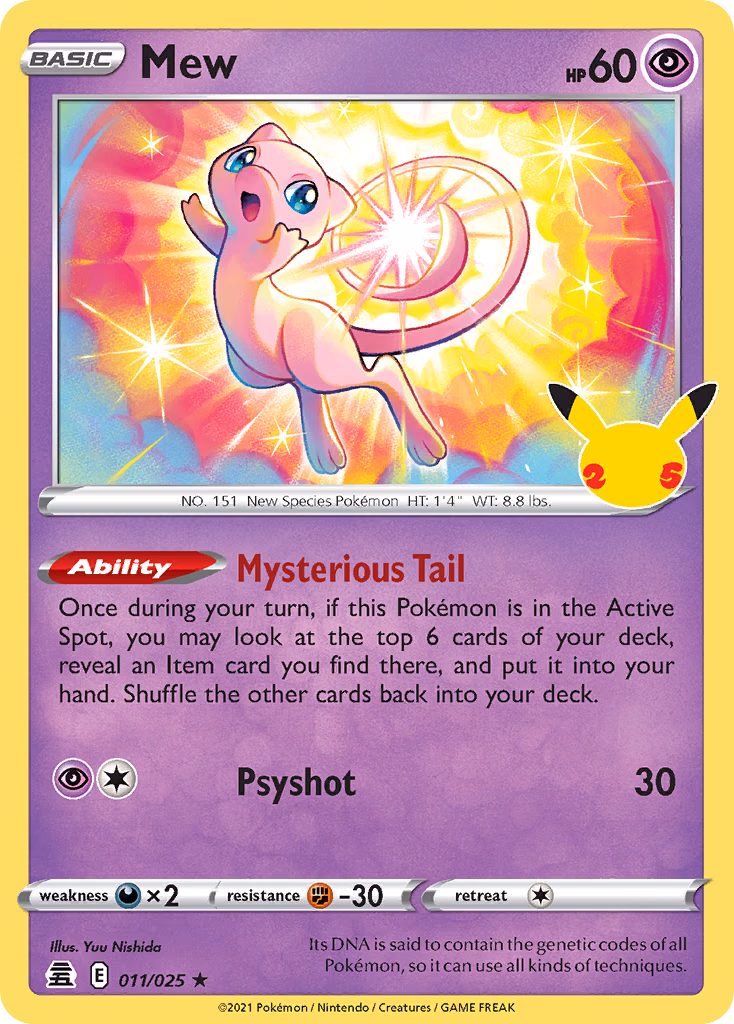 Mew Pokemon card (011/025, Celebrations)