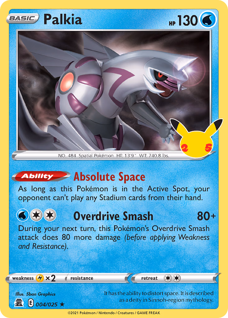 Palkia Pokemon card (004/025, Celebrations)