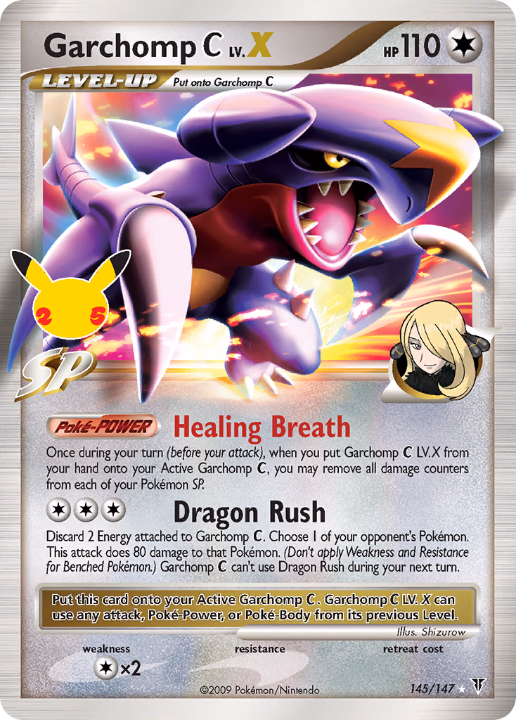 Garchomp C LV.X Pokemon card (145/147, Celebrations: Classic Collection)