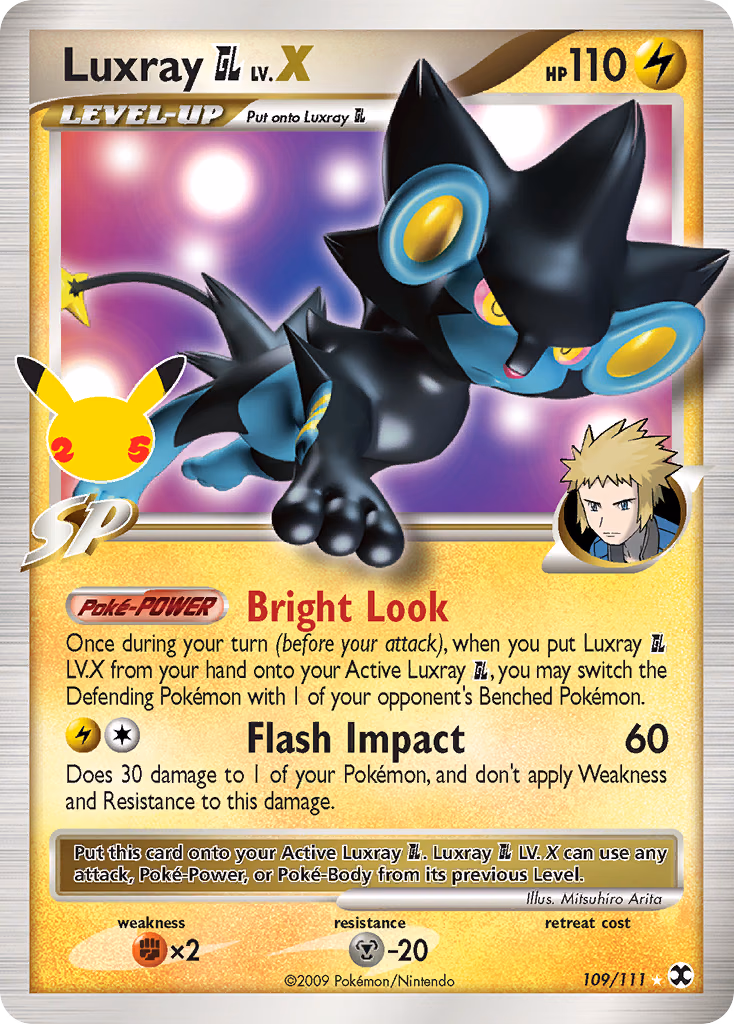Luxray GL LV.X Pokemon card (109/111, Celebrations: Classic Collection)