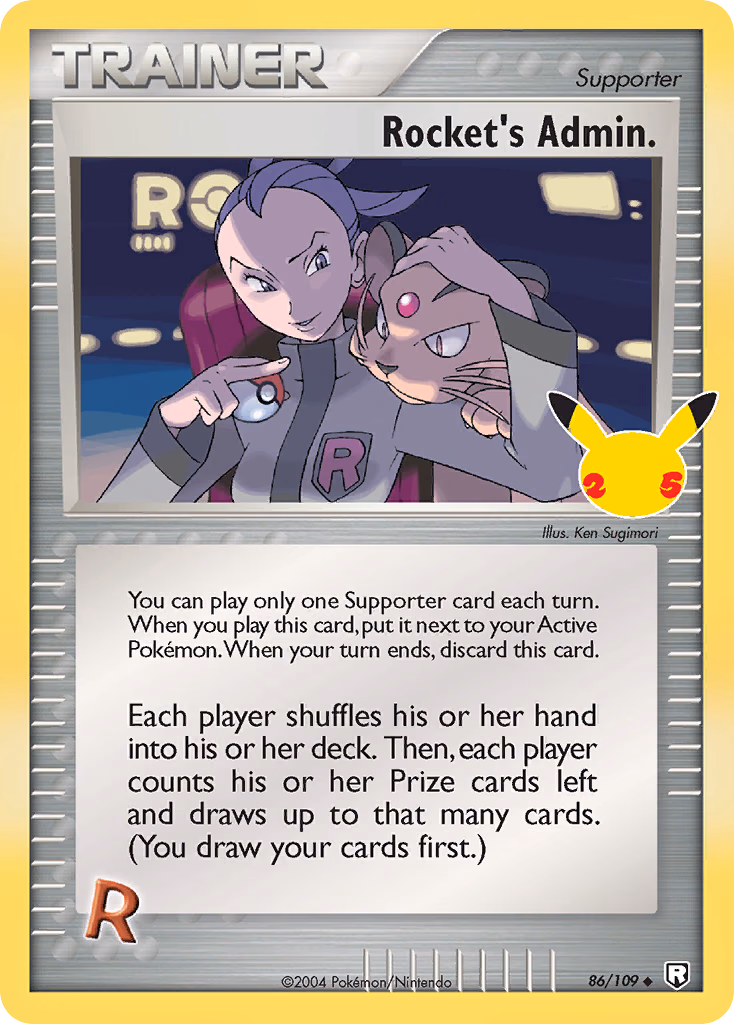 Rocket's Admin. Pokemon card (86/109, Celebrations: Classic Collection)