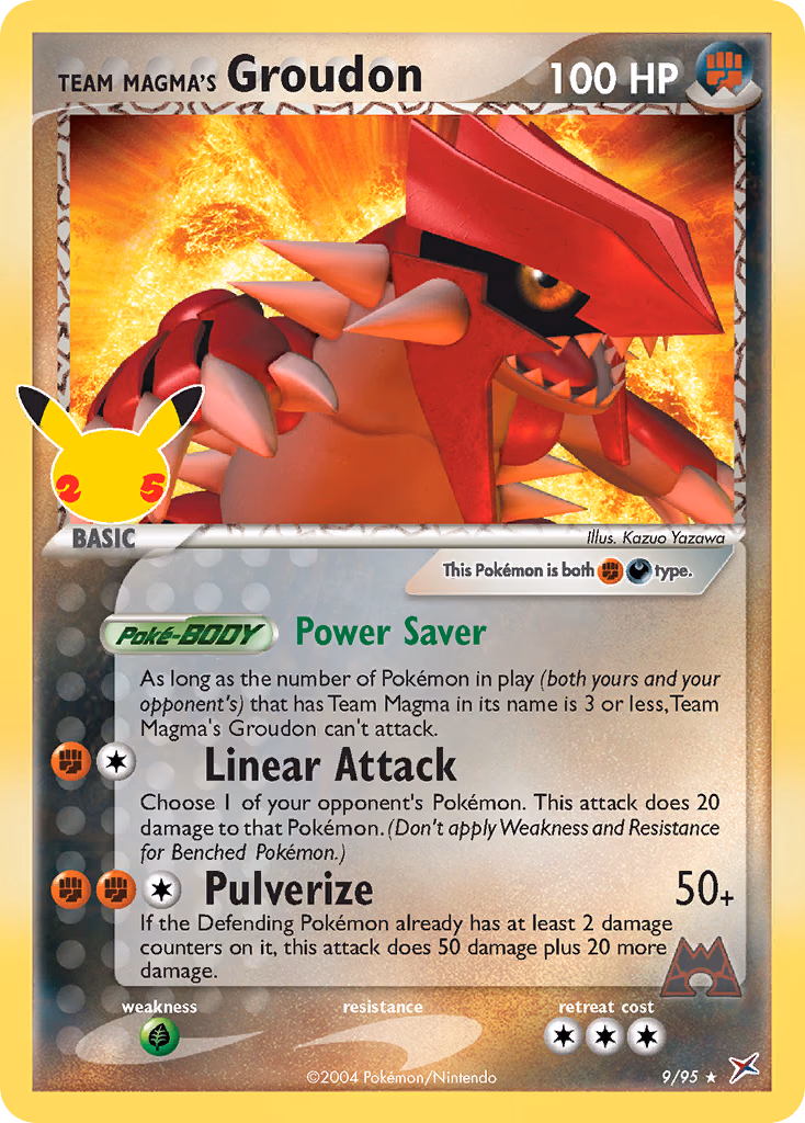 Team Magma's Groudon Pokemon card (9/95, Celebrations: Classic Collection)