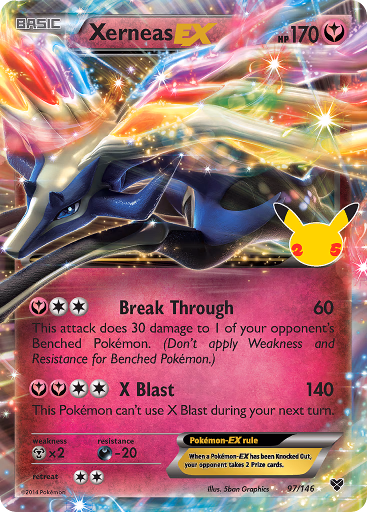 Xerneas-EX Pokemon card (97/146, Celebrations: Classic Collection)
