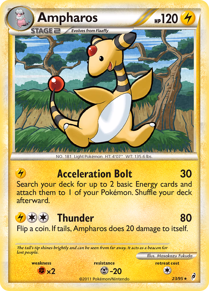 Ampharos Pokemon card (23/95, Call of Legends)