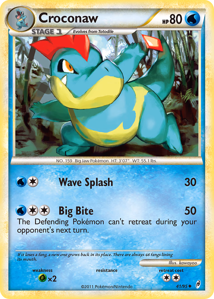 Croconaw Pokemon card (41/95, Call of Legends)