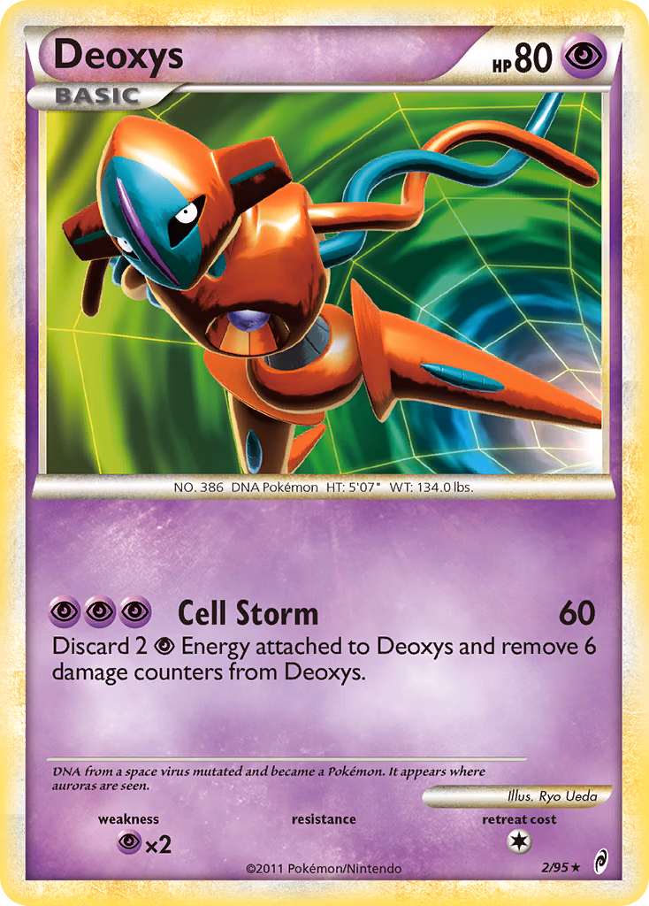 Deoxys Pokemon card (2/95, Call of Legends)
