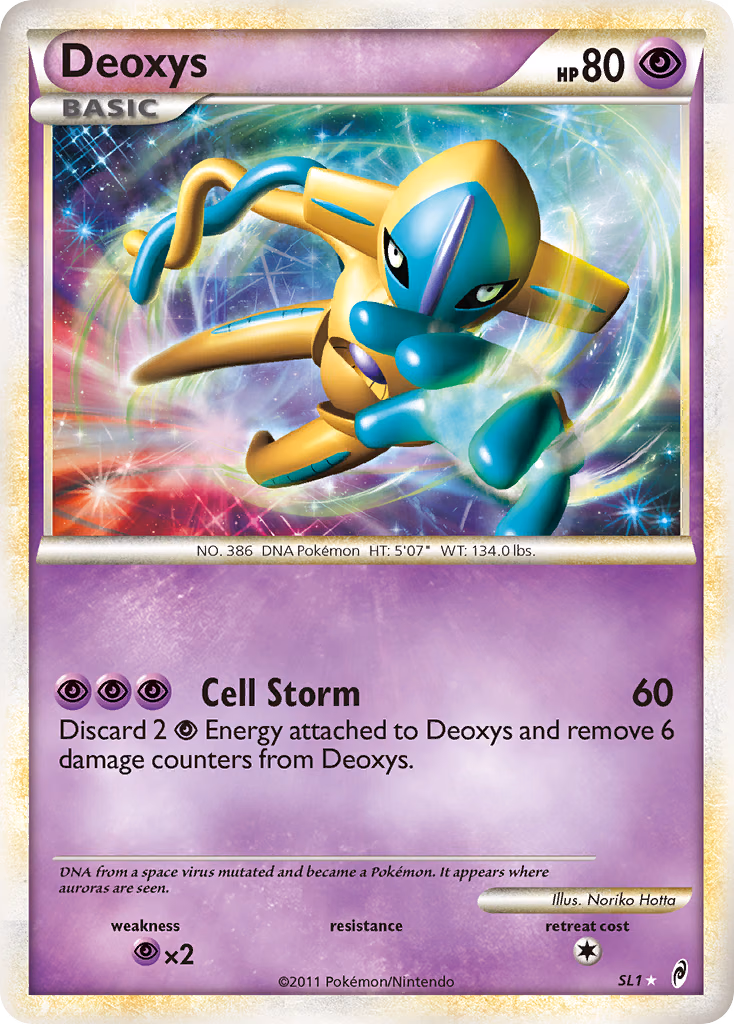 Deoxys Pokemon card (SL1, Call of Legends)