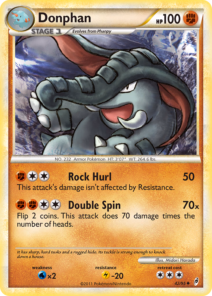 Donphan Pokemon card (42/95, Call of Legends)