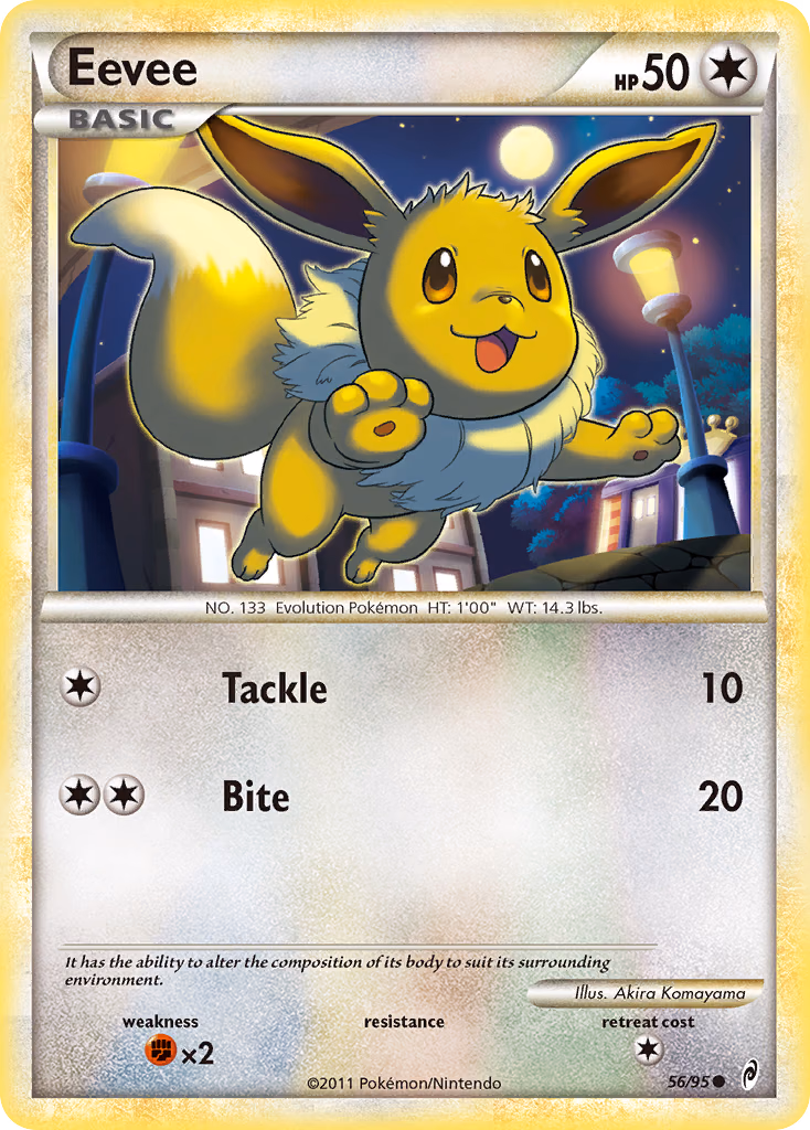 Eevee Pokemon card (56/95, Call of Legends)