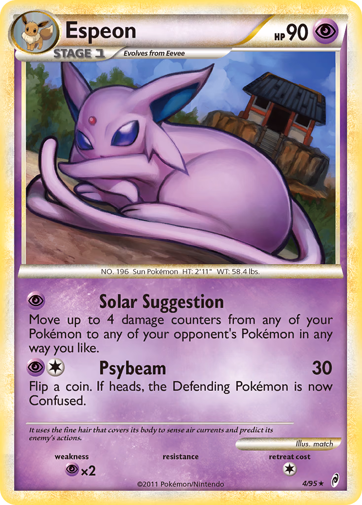 Espeon Pokemon card (4/95, Call of Legends)