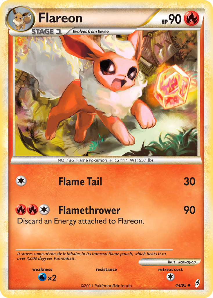 Flareon Pokemon card (44/95, Call of Legends)
