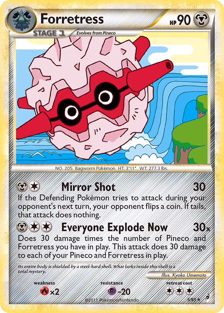 Forretress Pokemon card (5/95, Call of Legends)