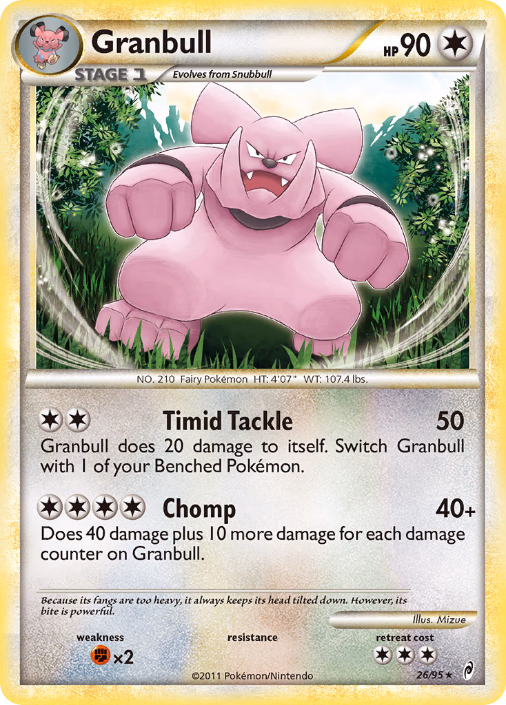 Granbull Pokemon card (26/95, Call of Legends)