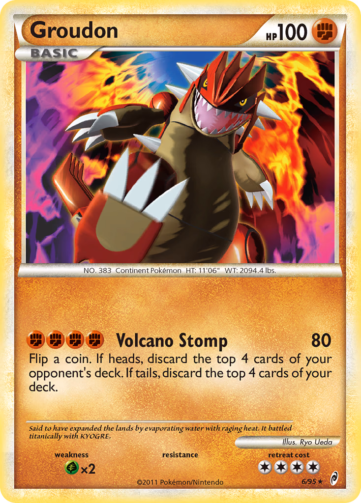 Groudon Pokemon card (6/95, Call of Legends)