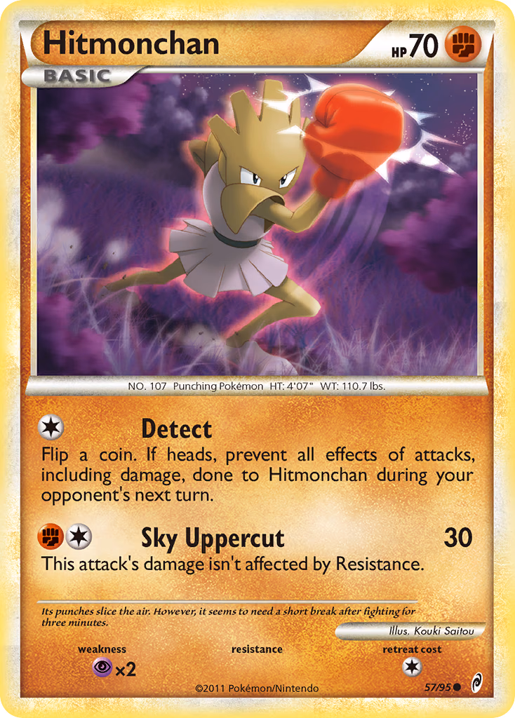 Hitmonchan Pokemon card (57/95, Call of Legends)
