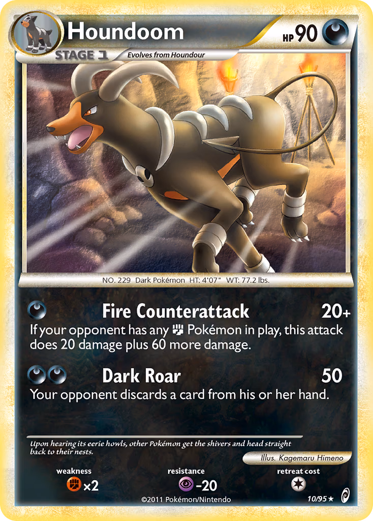 Houndoom Pokemon card (10/95, Call of Legends)