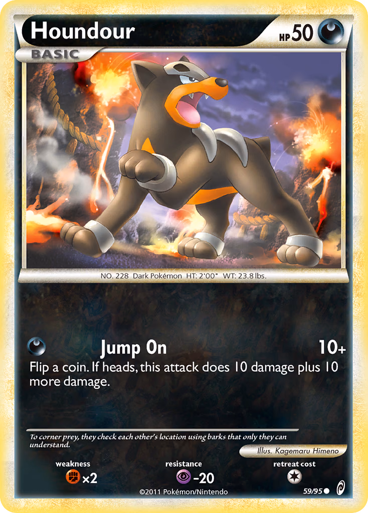Houndour Pokemon card (59/95, Call of Legends)