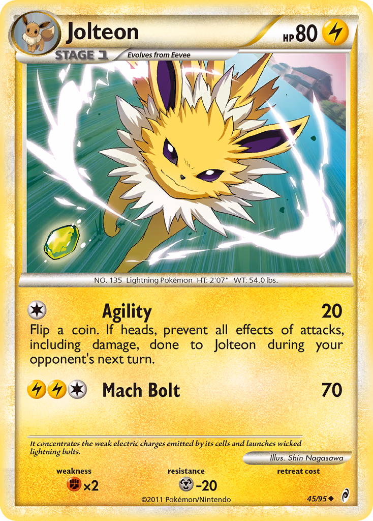 Jolteon Pokemon card (45/95, Call of Legends)