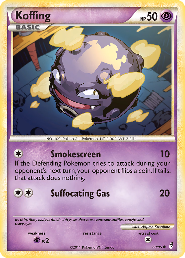Koffing Pokemon card (60/95, Call of Legends)