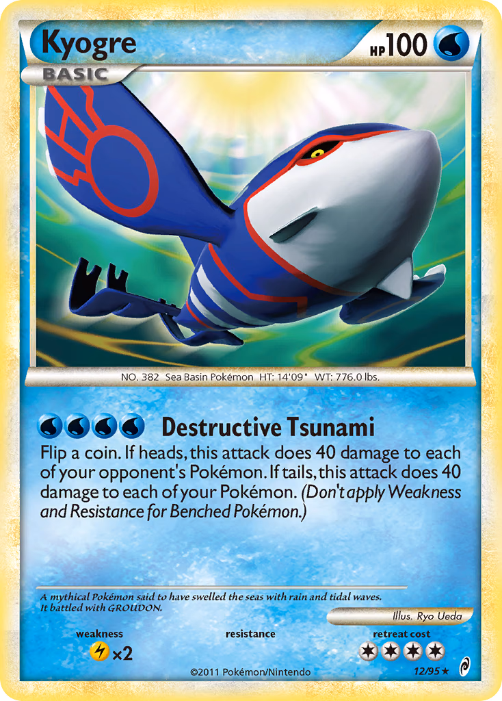 Kyogre Pokemon card (12/95, Call of Legends)