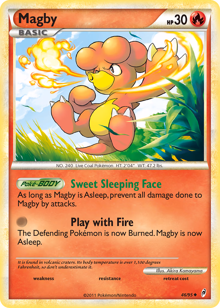 Magby Pokemon card (46/95, Call of Legends)