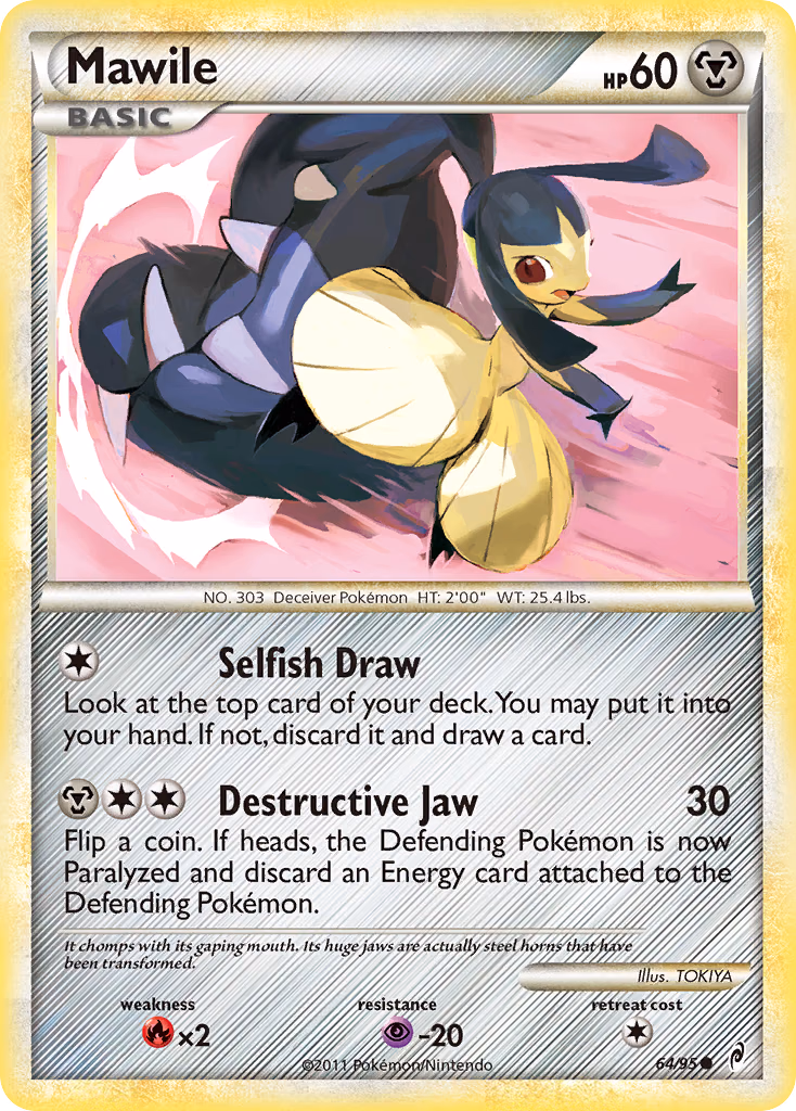 Mawile Pokemon card (64/95, Call of Legends)